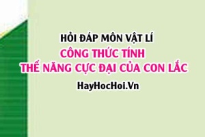 Công thức tính Thế năng cực đại của con lắc - Hỏi đáp Vật lí
